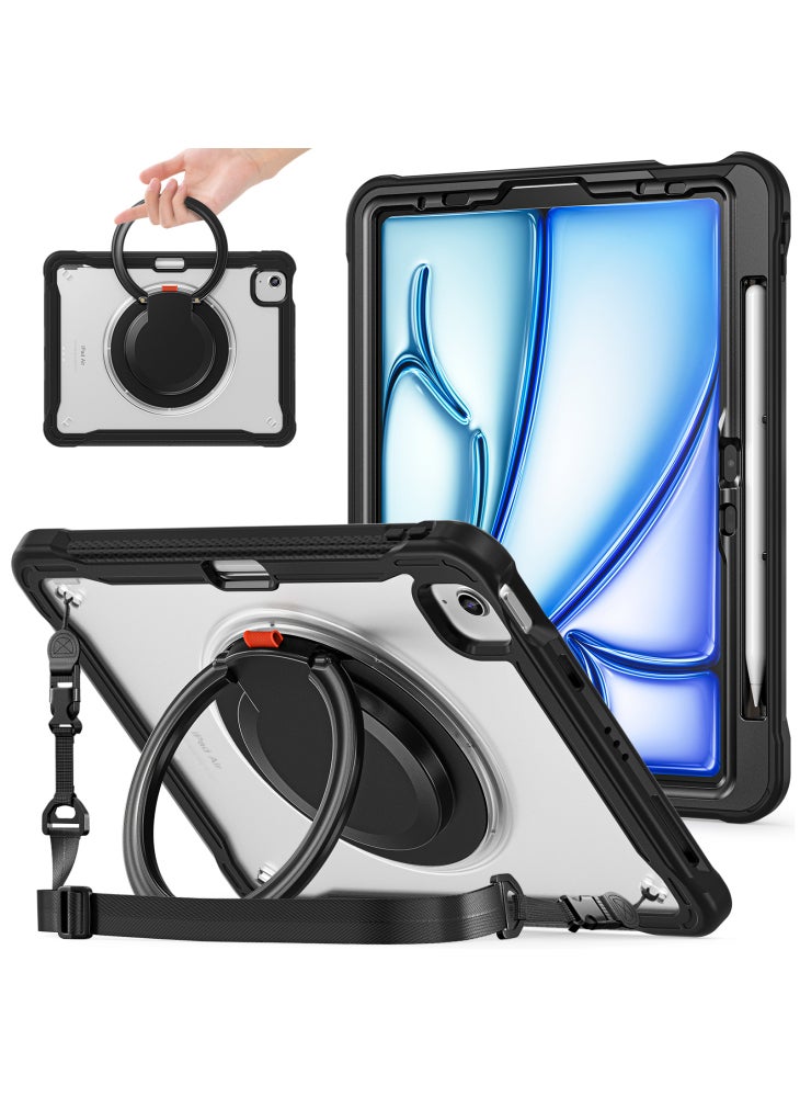 غطاء حامل مع حزام كتف لجهاز iPad Air 11 (2025)/(2024)/Air (2022)/(2020)/Pro 11 (2022)/(2021)/(2020)/(2018) - شفاف - Image 1